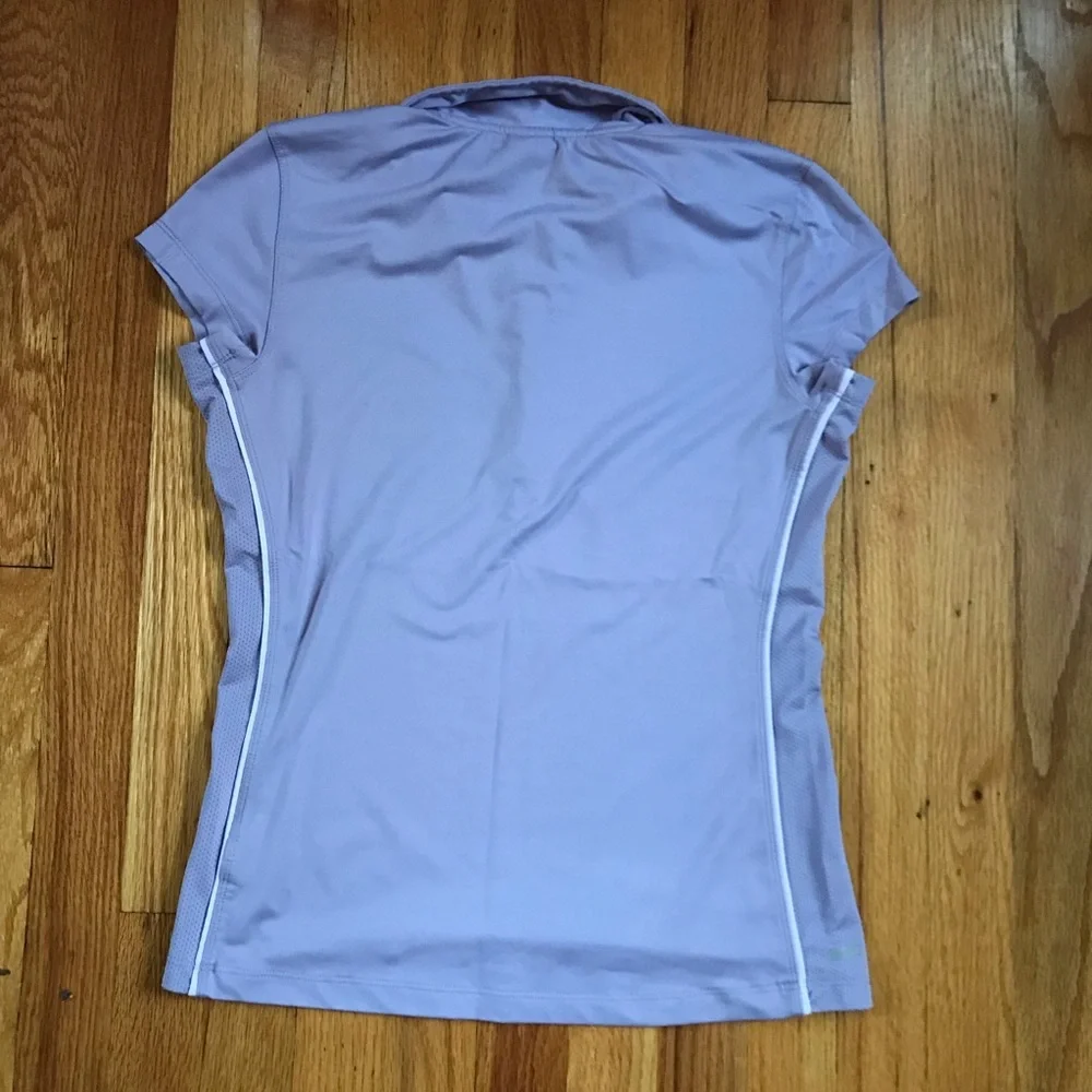 Alo CoolFit Women’s Lavender Short Sleeve Tennis Polo Top Small